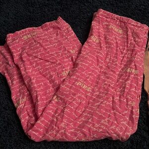 PINK Victoria's Secret Pink and White Pajama Bottoms